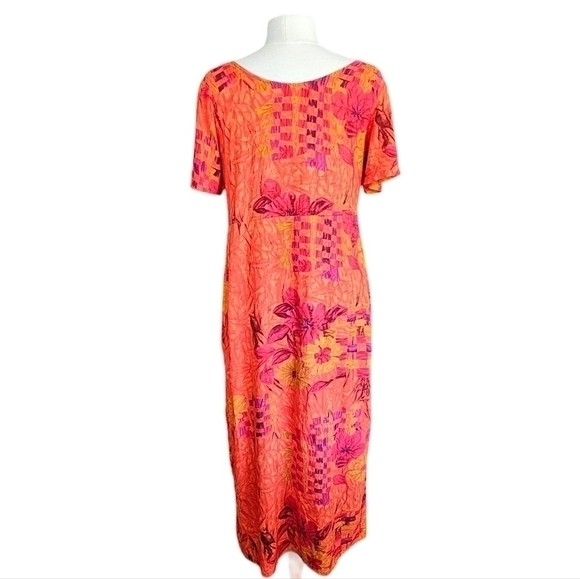 Jams World Fireflower Vintage Midi Side Slit Floral Dress Size Small - Picture 4 of 15